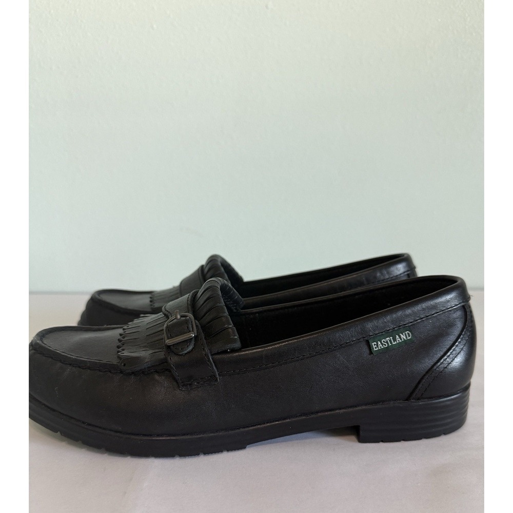Vintage Eastland Kiltie Loafers Black Leather Women's 8.5 W